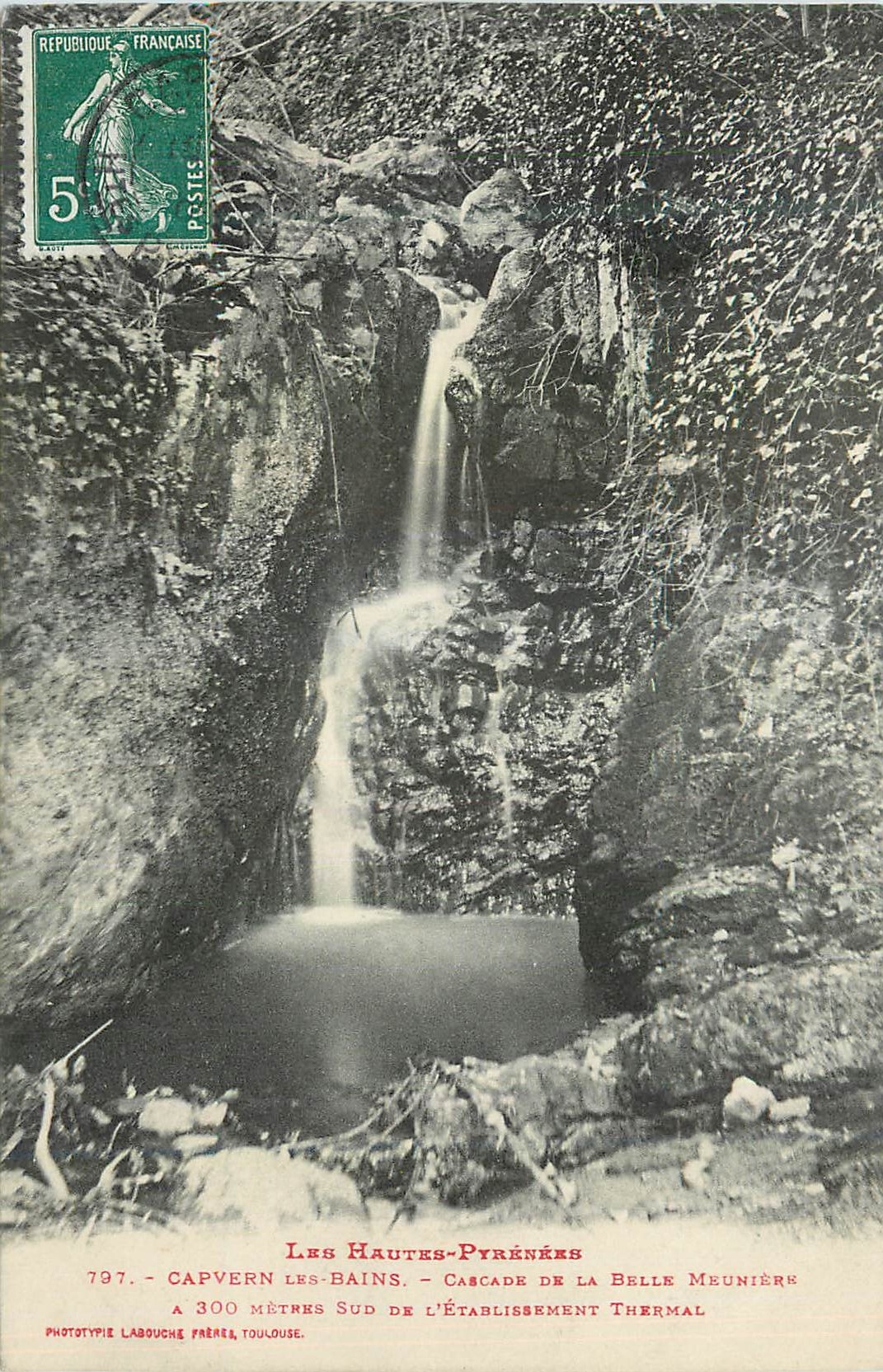 CPA Les Hautes Pyrenees capvern les Bains Cascade de la Belle Meunire