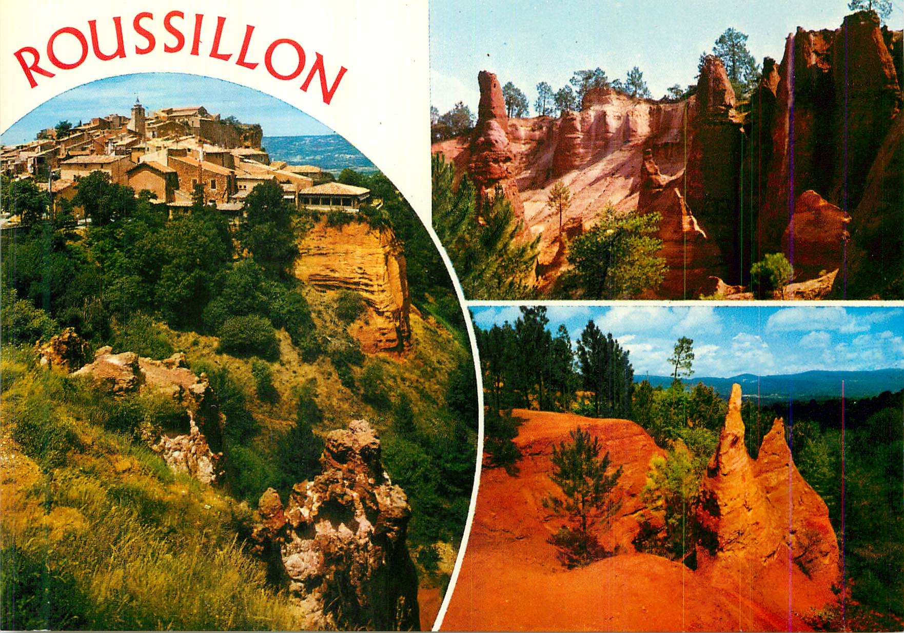 CPM Roussillon(Vaucluse)Vue generale Cirque des Aiguilles Pointes de Sainte Anne