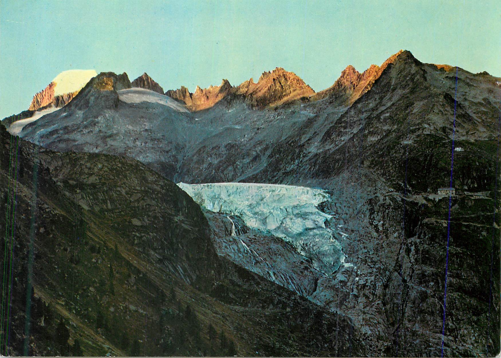 CPM Le glacier du Rhone avec le Galenstock