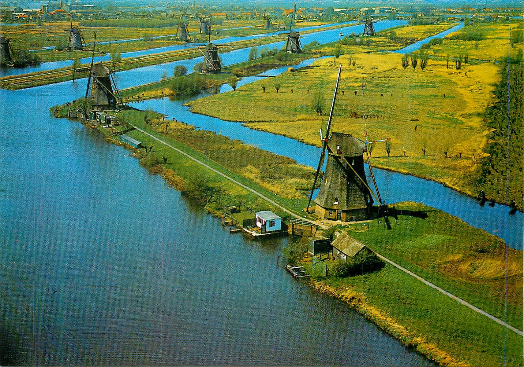 CPM Panorama Molens Kinderdijk Moulins