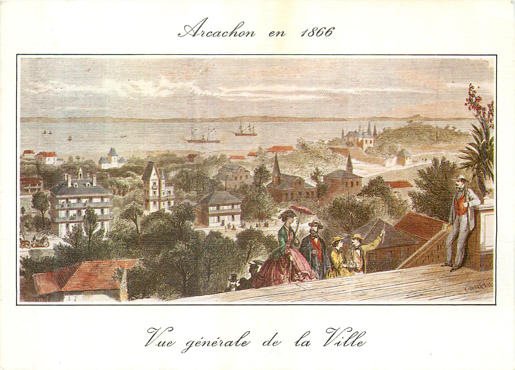 CPM Arcachon Vieille Gravure d'Arcachon en 1866