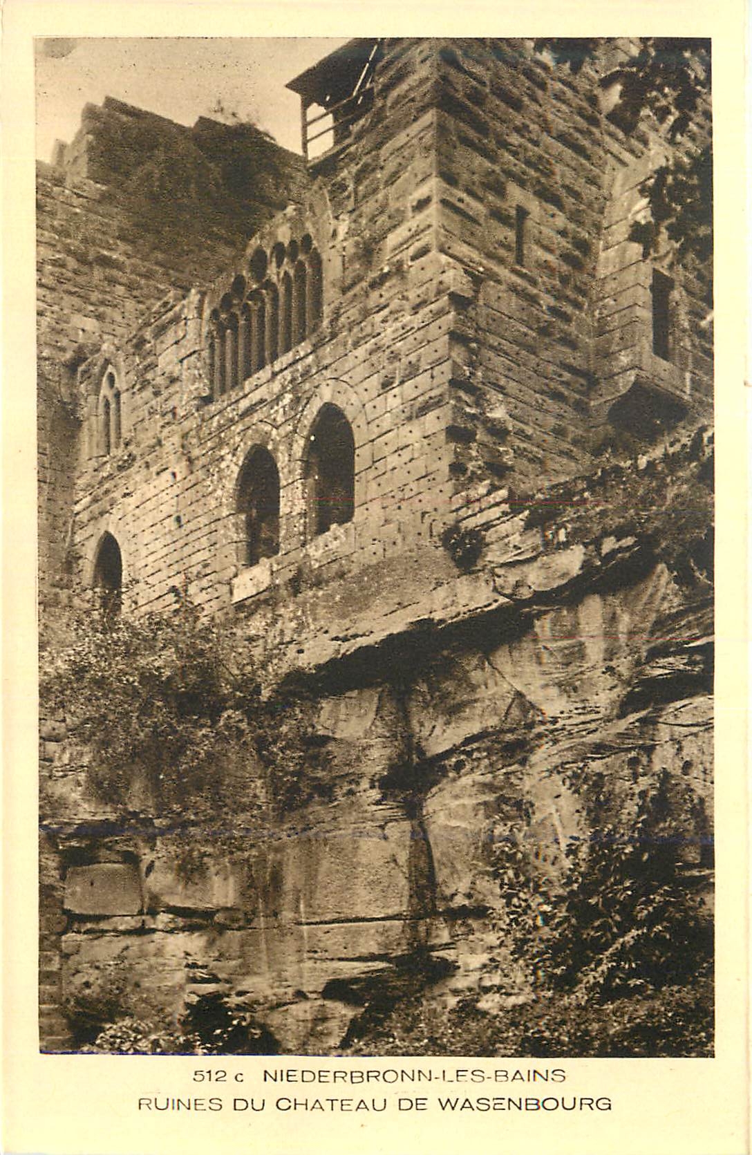 CPA Niederbronn Les bains Ruines du Chateau de Wasebourg