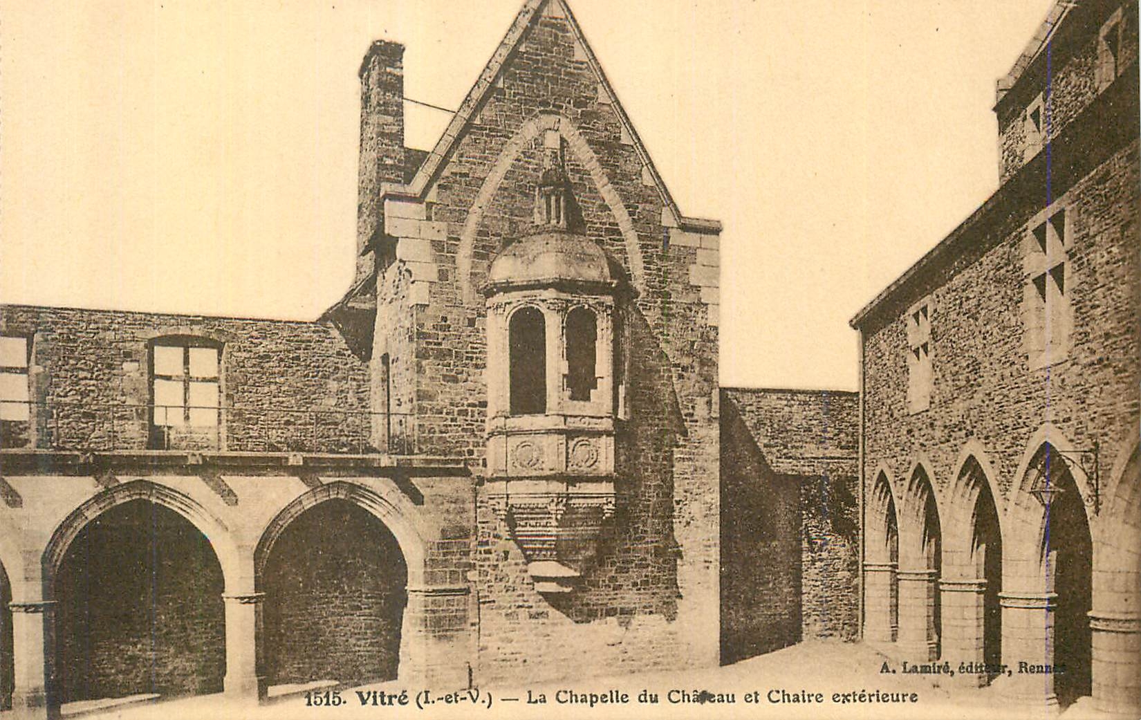 CPA Vitre (I et V)La Chapelle du Chateau et Chaire exterieure