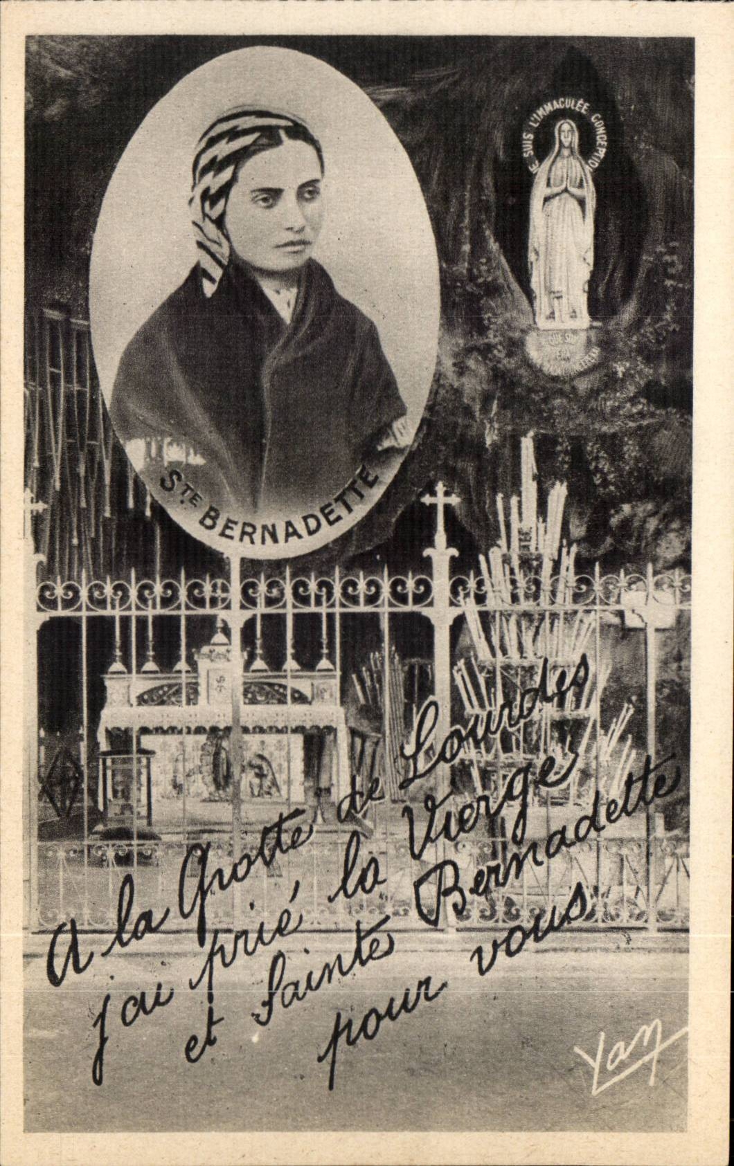 Lourdes - co Bernadette and the miraculous Cave - CPA