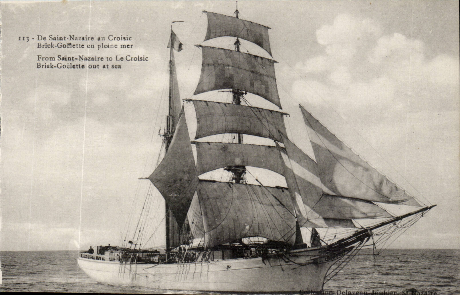 Saint Nazaire - Saint Nazaire in Croisic - Brigg Goelette auf der hohen See - Boot in Meer - CPA