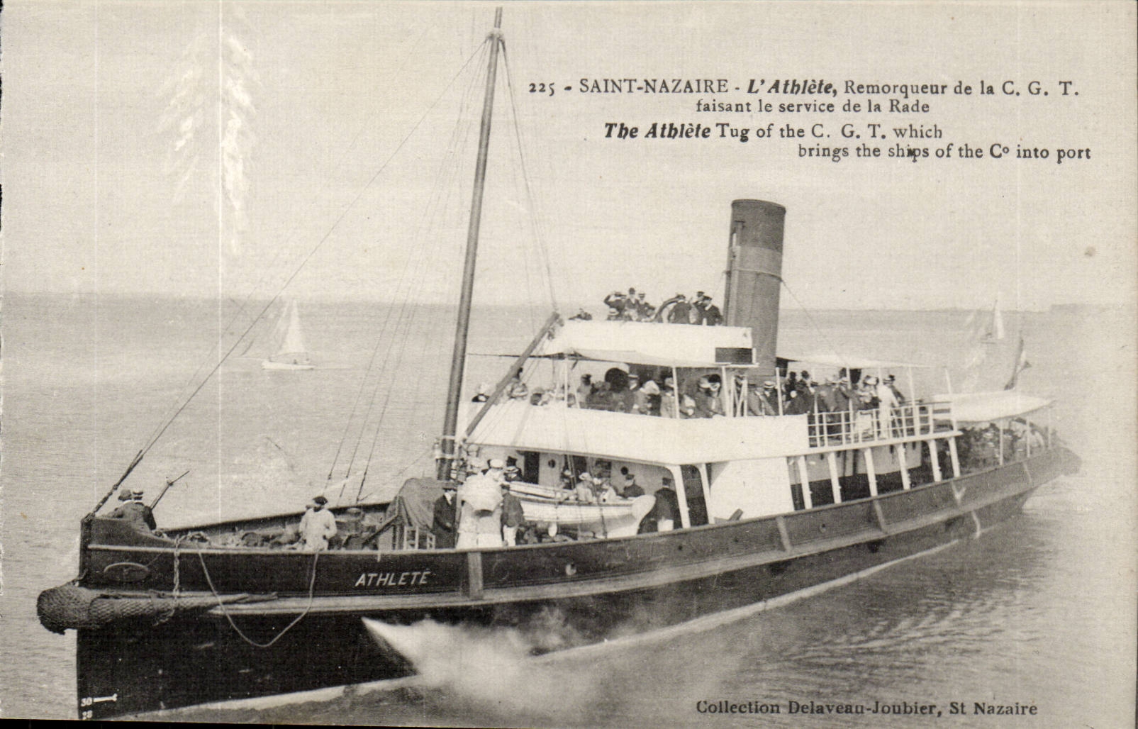 Saint Nazaire - Athlele Schlepperboot des C G T faissat Services der Strassen - holt Schiffe in Hafen - CPA