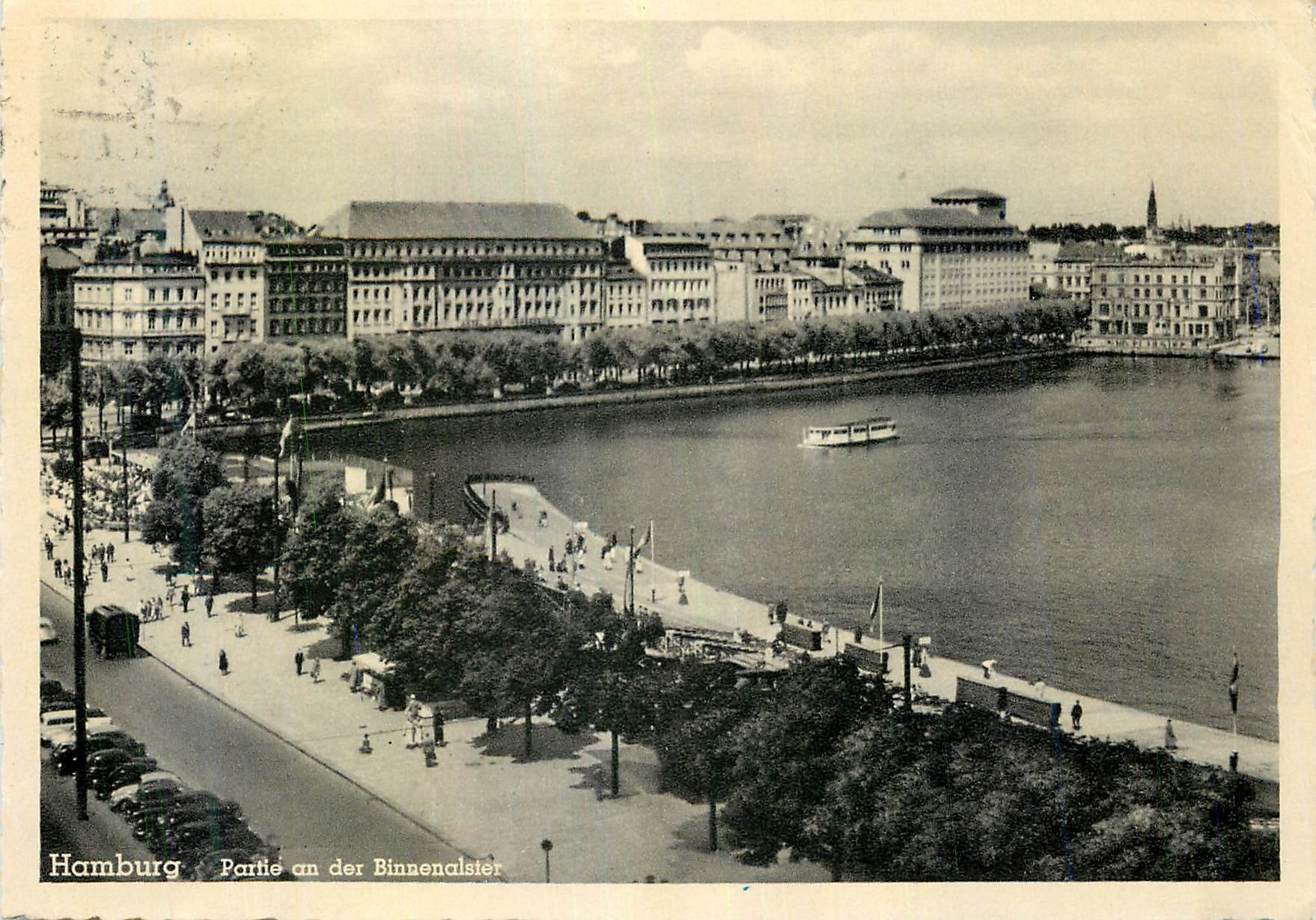 CPA Hamburg Partie an der Binnenalster 