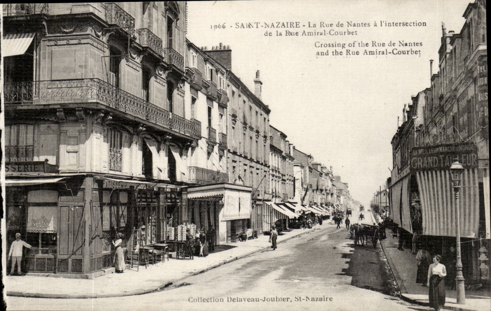 Saint Nazaire - Satint Nazer - the Street of Nantes to the intersection of the Street Admiral Courbet - Street Crossing - CPA