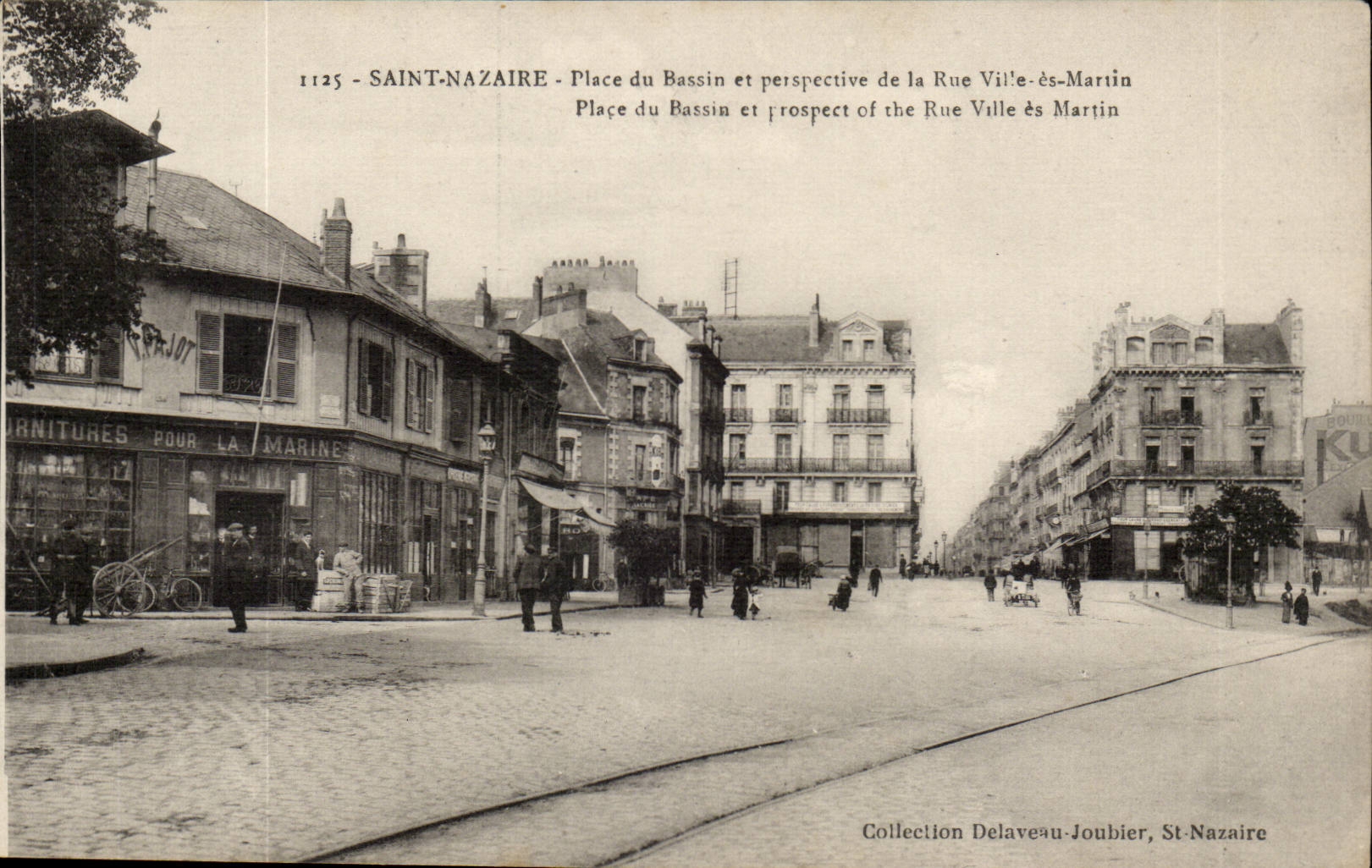 Saint Nazaire - Satint Nazer - Place of the Basin and perspective of the Street City be Martin - CPA
