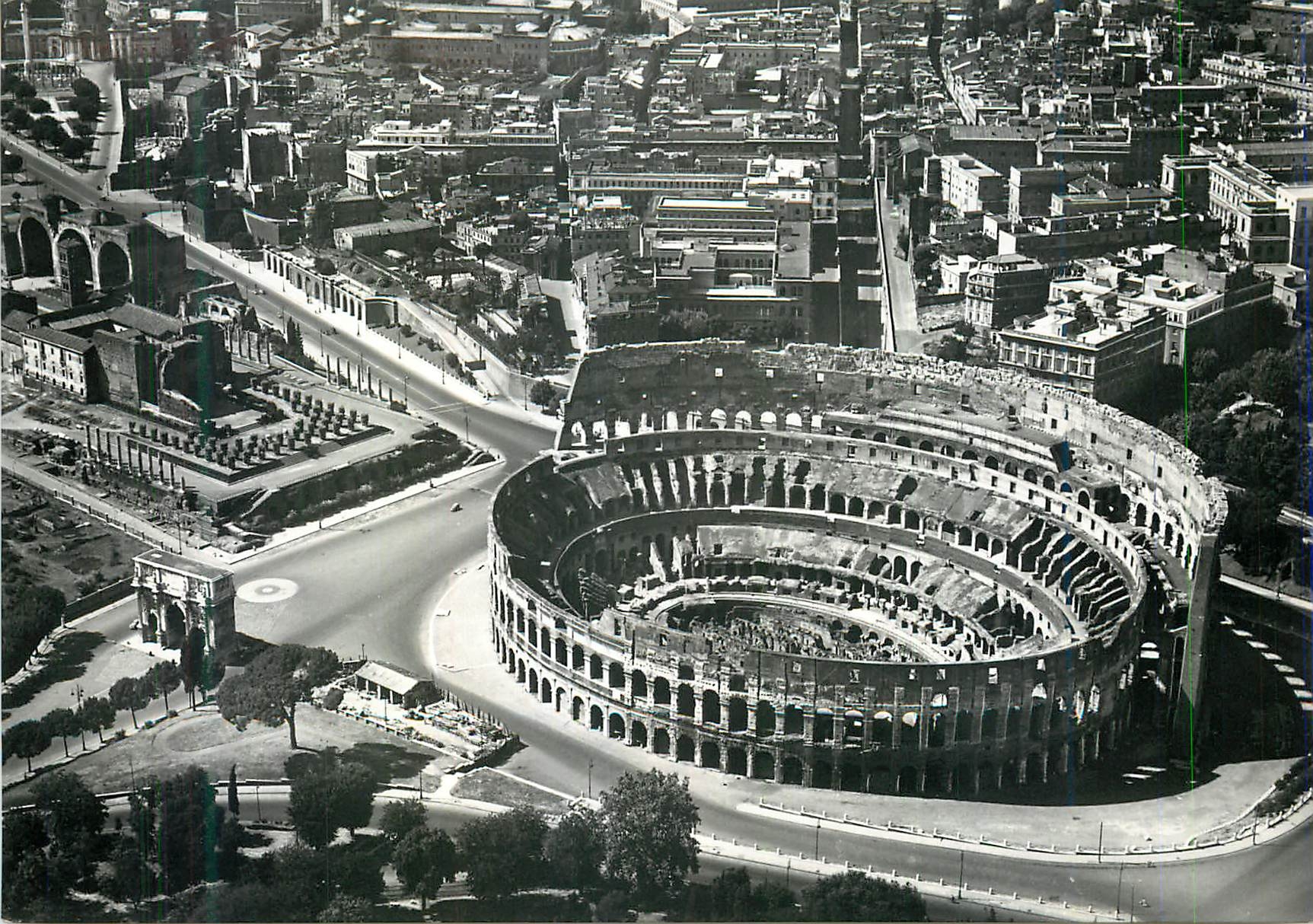 CPM Roma Zona Del Colosseo Dall'Aereo