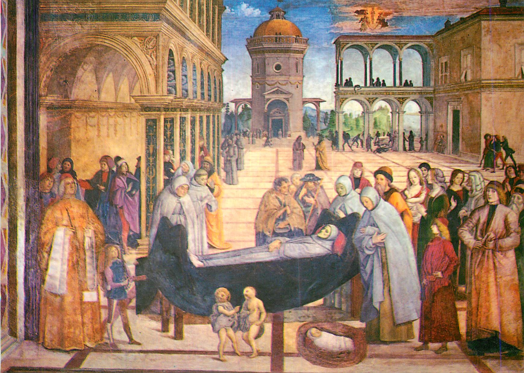 CPM Roma S Maria in Aracoeli Pinturicchio Funerailles de S Bernardin de Sienne (s XV)