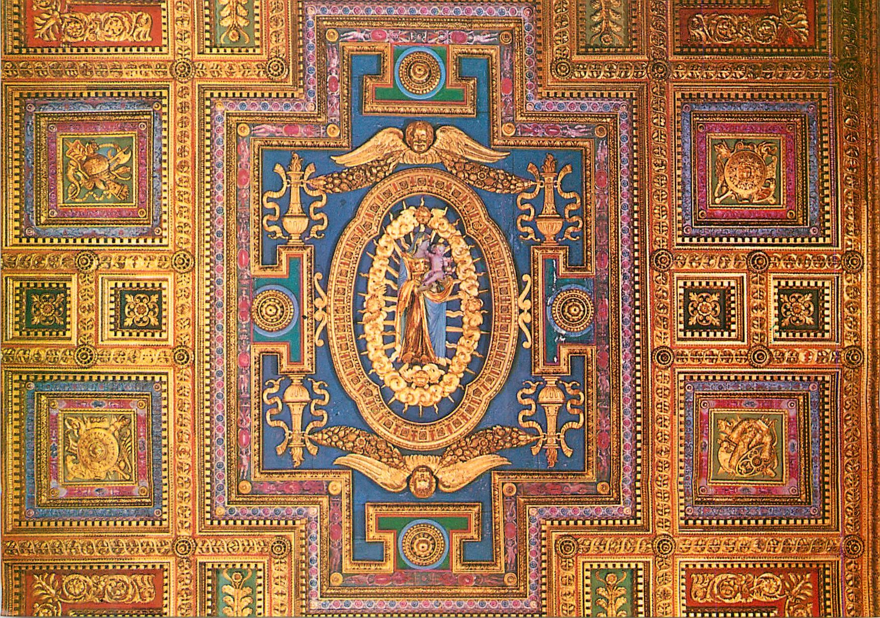 CPM Roma S Maria in Aracoeli Details du plafond (s XVI)