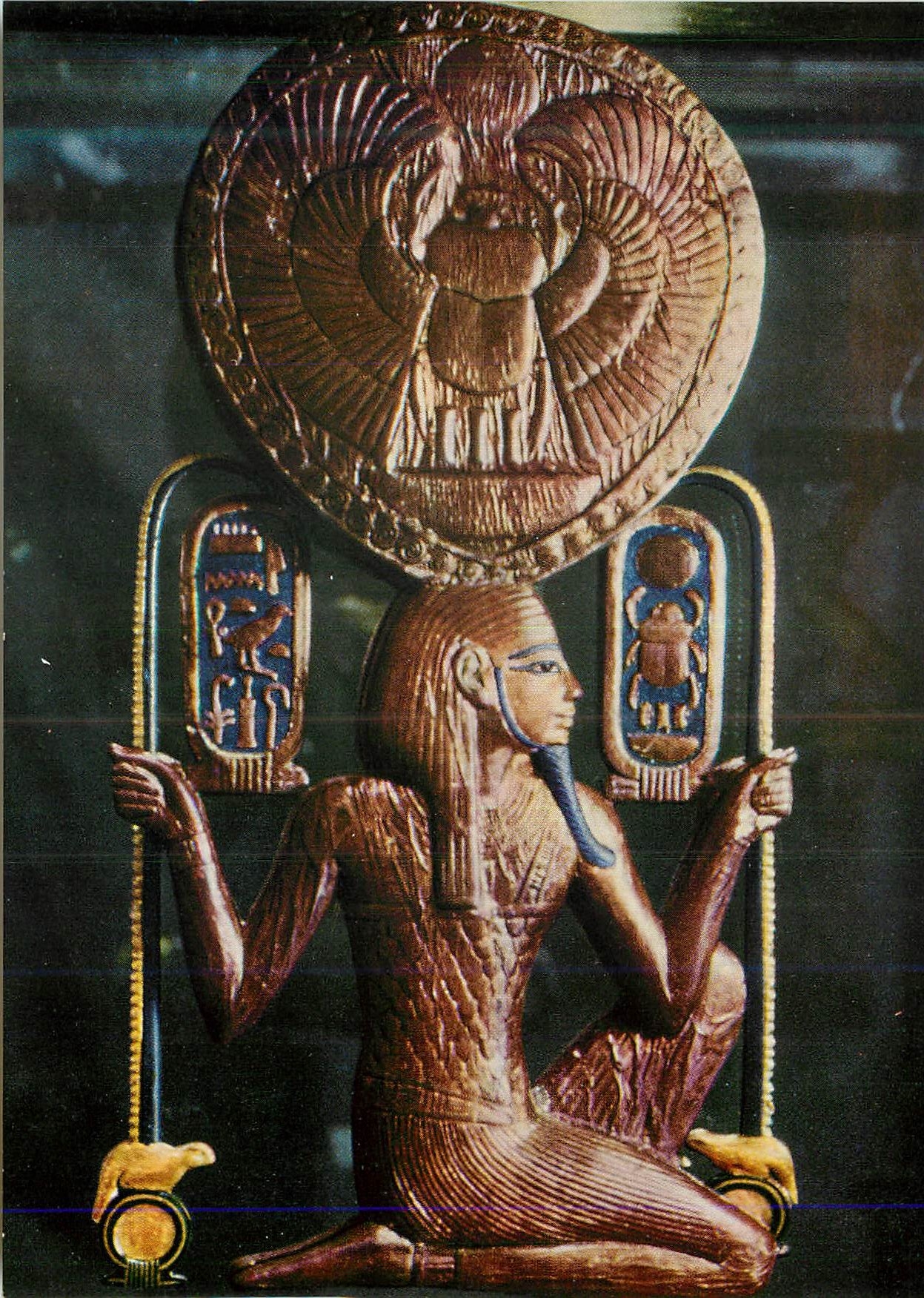CPM Die Meister N 1573 Der Schatz des Tut Ench Amun Spiegelfurreral Holz mit Goldblech Kairo Museum Egypte