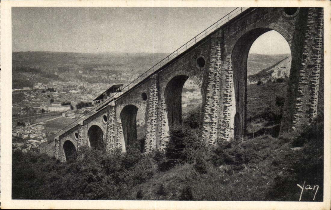 Lourdes Funicular CPA of the peak of the day