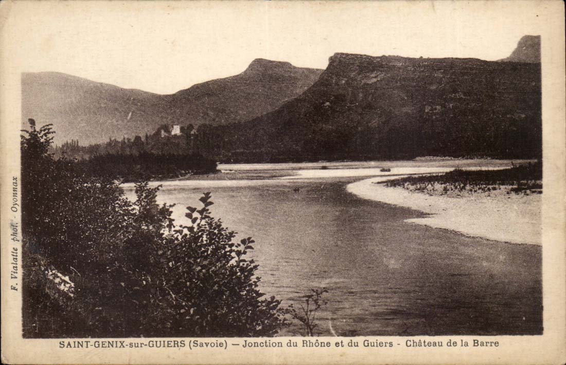 Saint GEnix on Guiers CPA Junction of the Rhone and Guiers Castle of the Bar