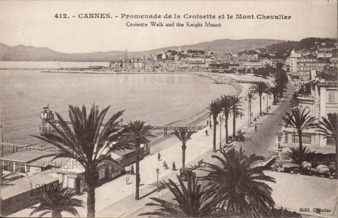 Cannes CPA Walk of the Small cross and the Mount Knight