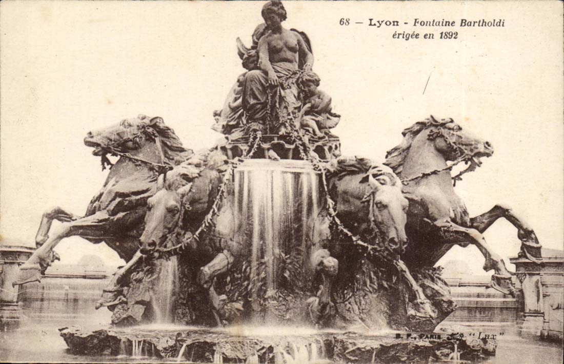 Lyon CPA Fountain Bartholdi erigee in 1892