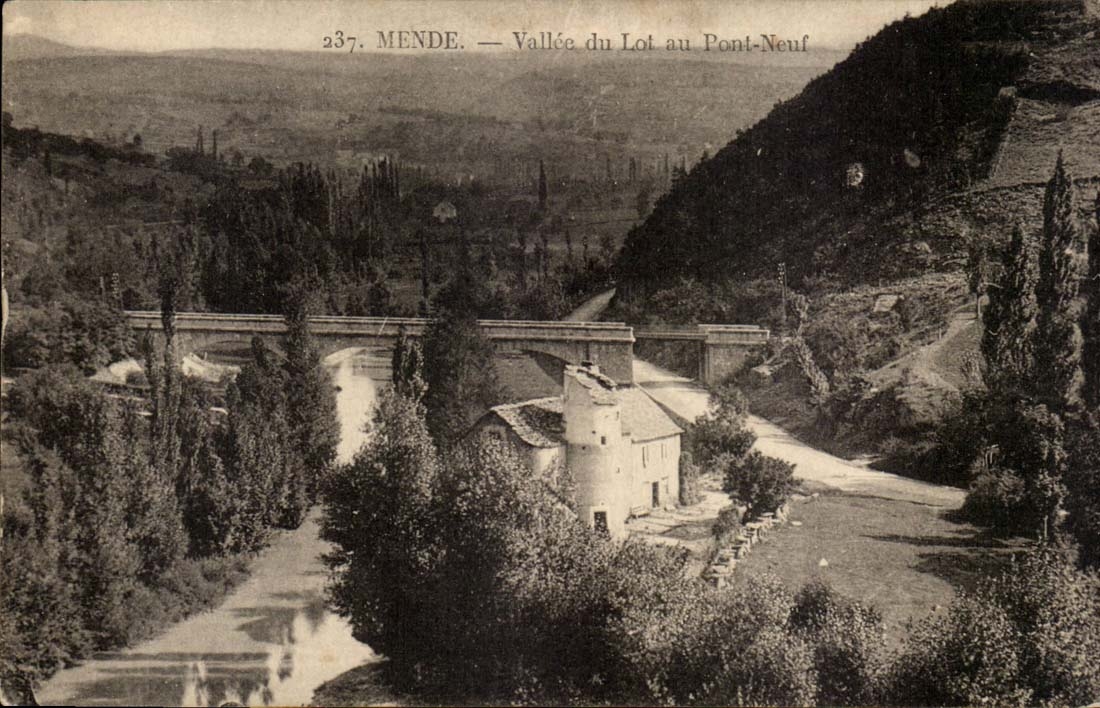 Mende CPA Vallee du Lot au pont neuf