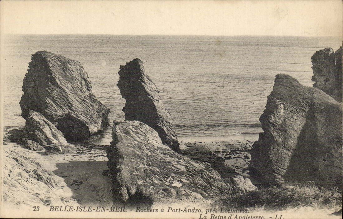 Belle Isle en Mer CPA Rochers a Port Andro pres Loeinaria