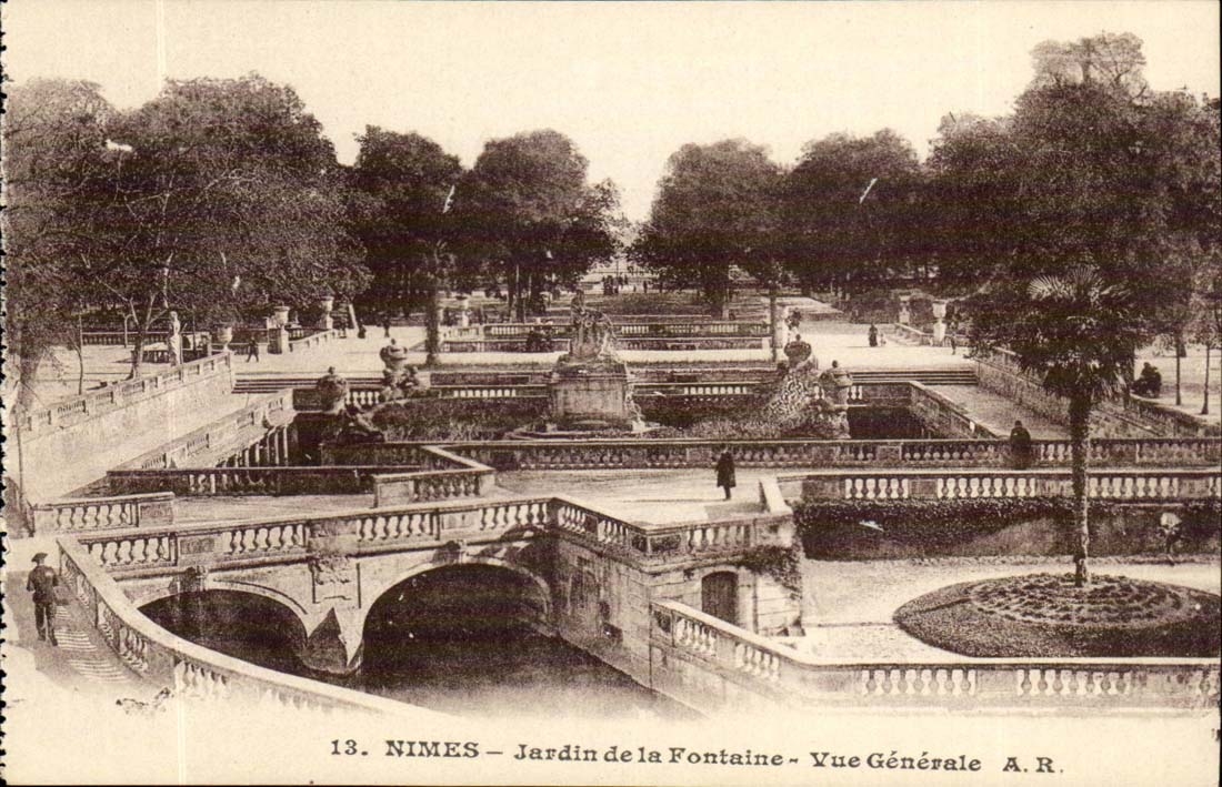 Garten Nimes-CPA der Brunnen Ansicht