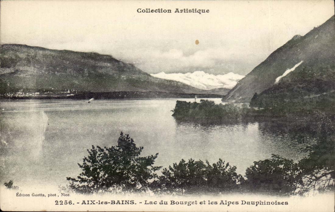 Aix les Bains CPA lake of Le Bourget and the Alps from the Dauphine