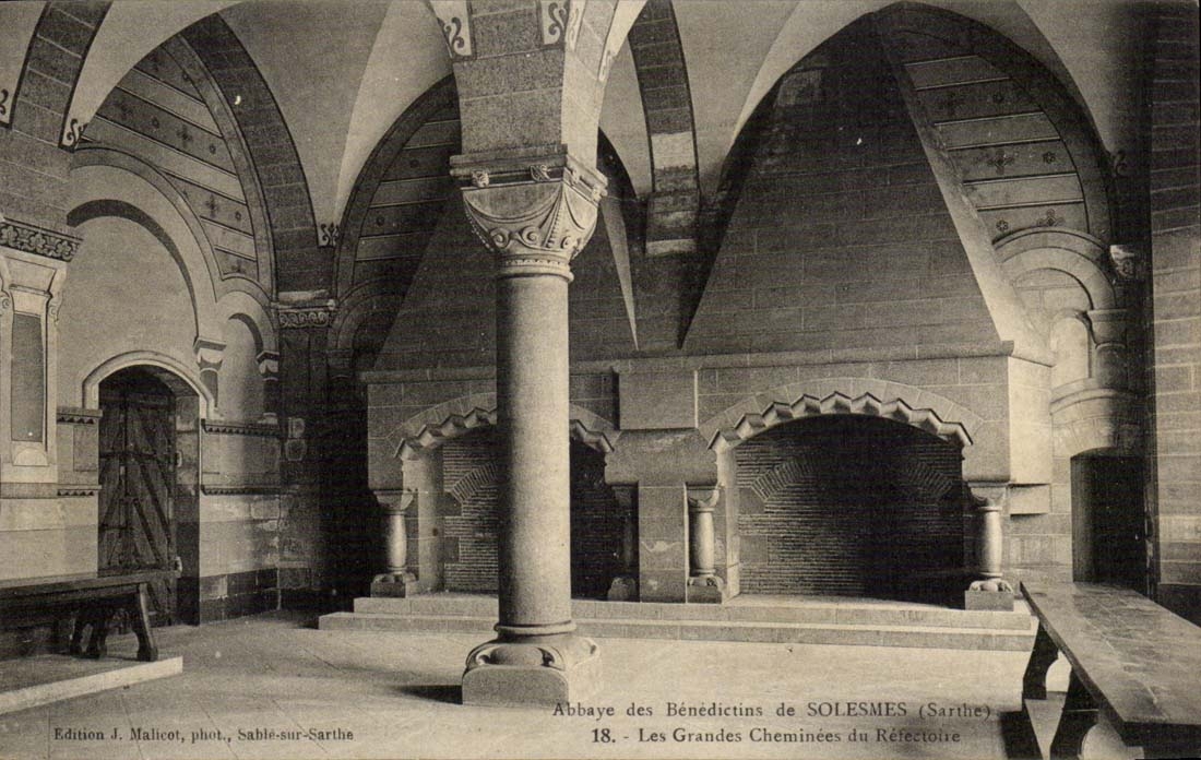 CPA Abbey of the Benedictines of Solesmes large chimneys of the Refectory