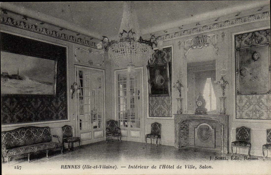 Rennes CPA Interieur de l'hotel de ville salon