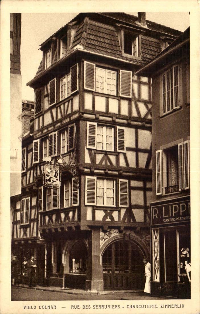 Old Colmar CPA Street of the Metal workers Zimmerlin Pork-butchery