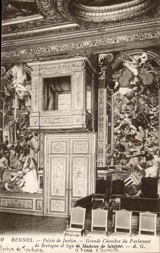 Rennes CPA Palais de justice Grande chambre du parlement de Bretagne et loge d'Anne d'Autriche