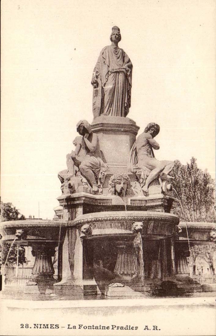 Nimes CPA der Pradier Brunnen