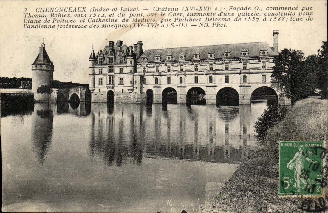 Chenonceaux CPA Schloss-Front commencee durch Thomas Bohier