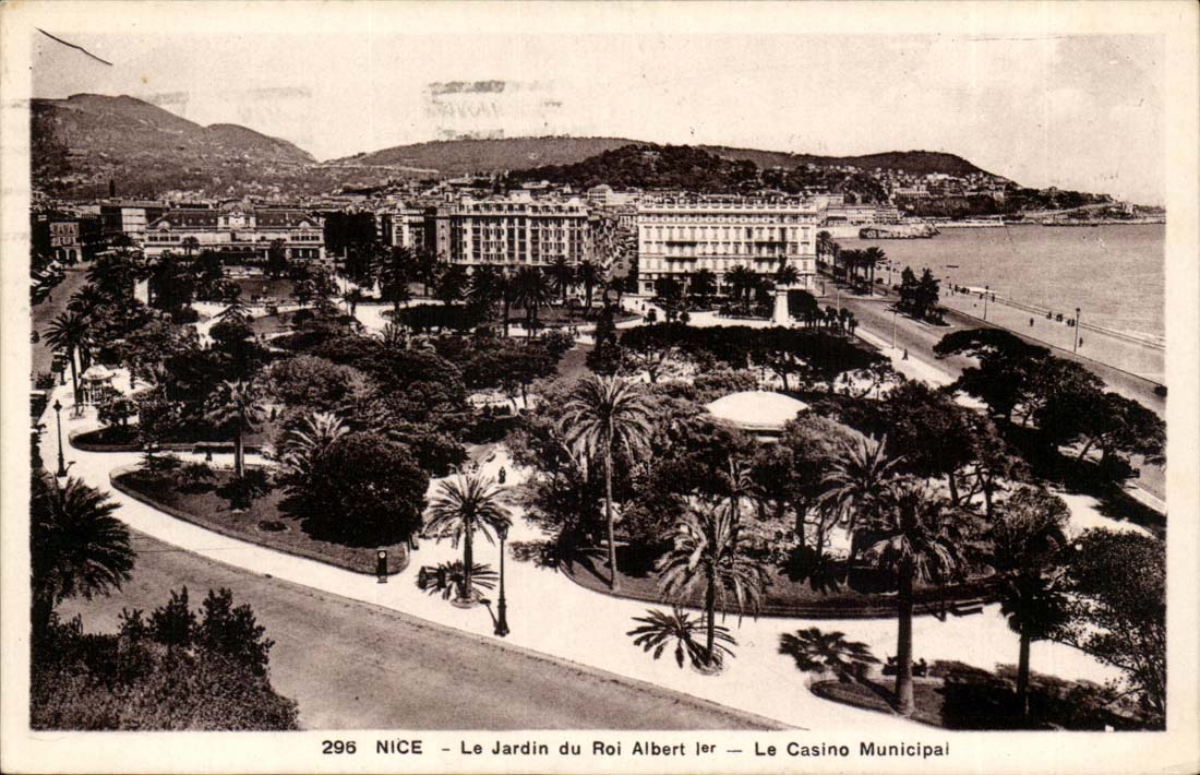 Nice CPA the garden of King Albert the 1st municipal casino