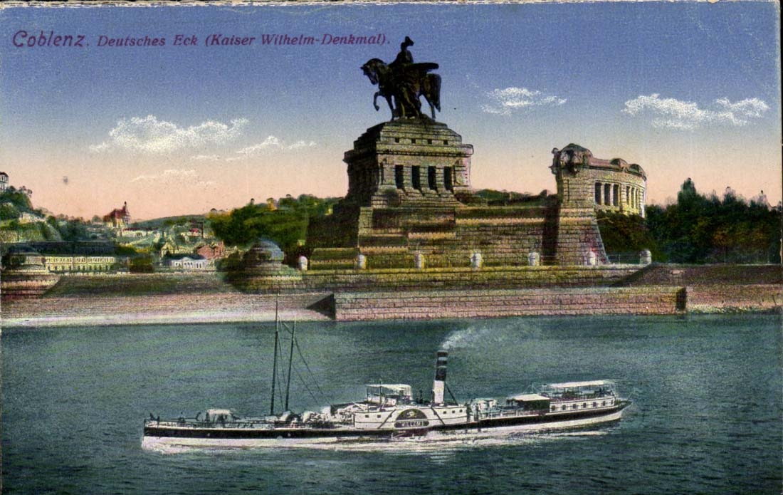 Germany Coblenz CPA Deutsches Eck (Kaiser Wilhelm Denkmal)