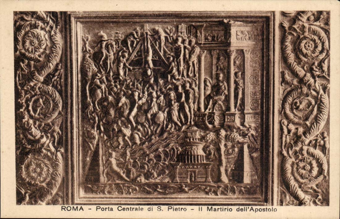 Italy Italia Roma CPA Carried Central di S Pietro It Martirio LED Apostolo