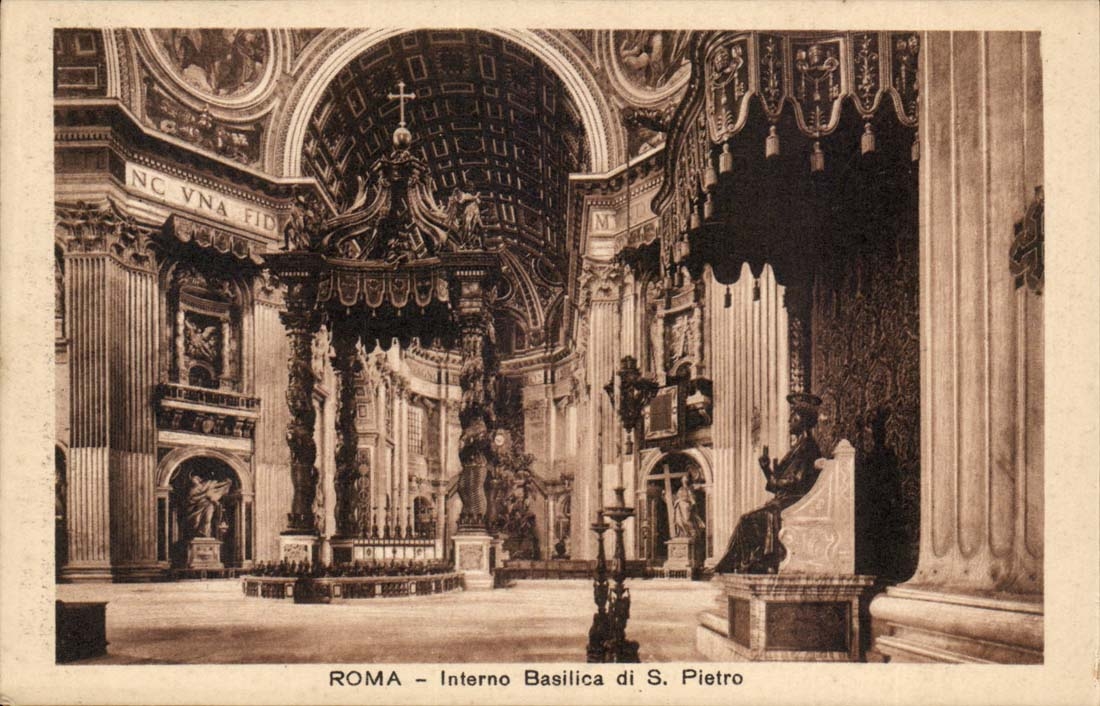 Italie Italia Roma CPA Interno Basilica di S Pietro