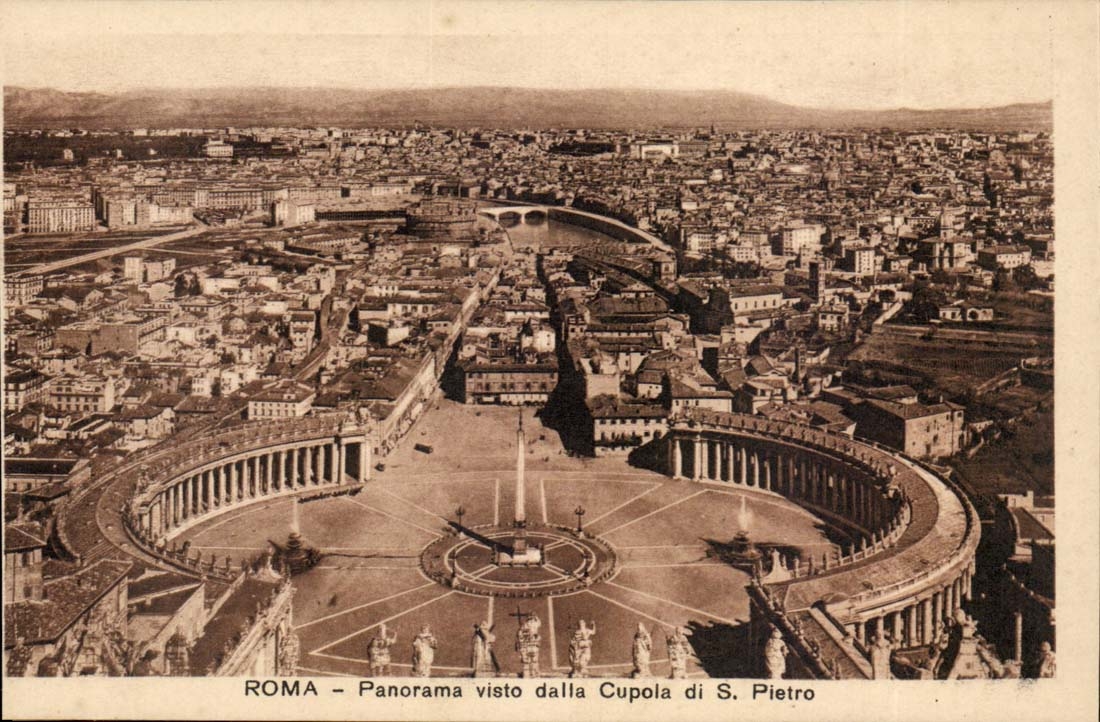 Italy Italia Roma CPA Panorama visto paved Cupola di S Pierre