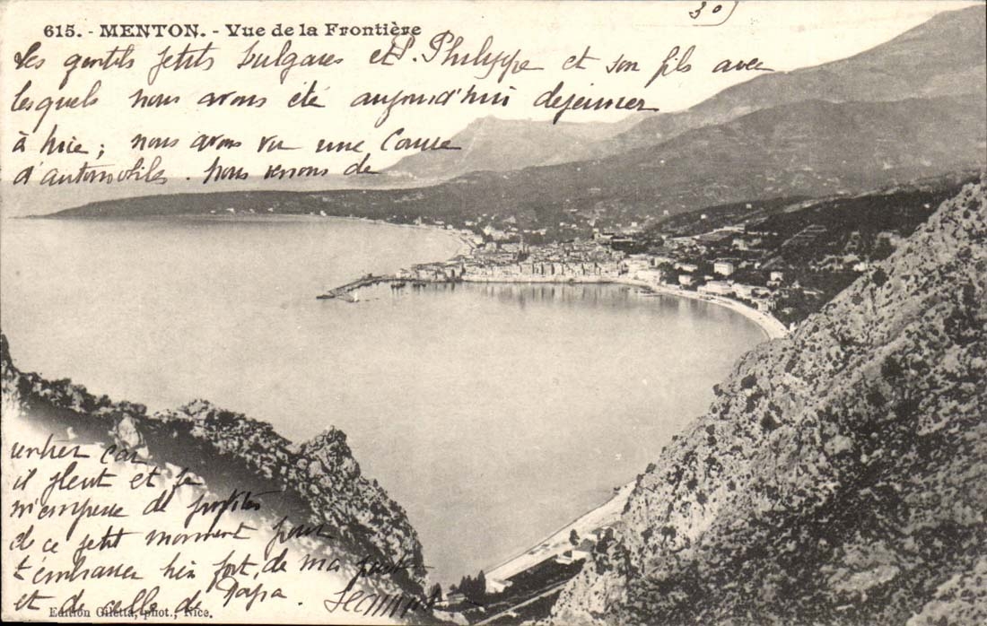 Menton CPA Vue de la frontiere