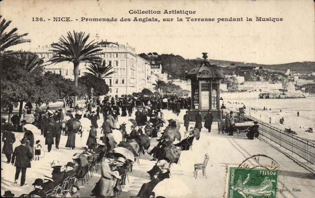 Nice CPA Walk of English on the terrace during the music