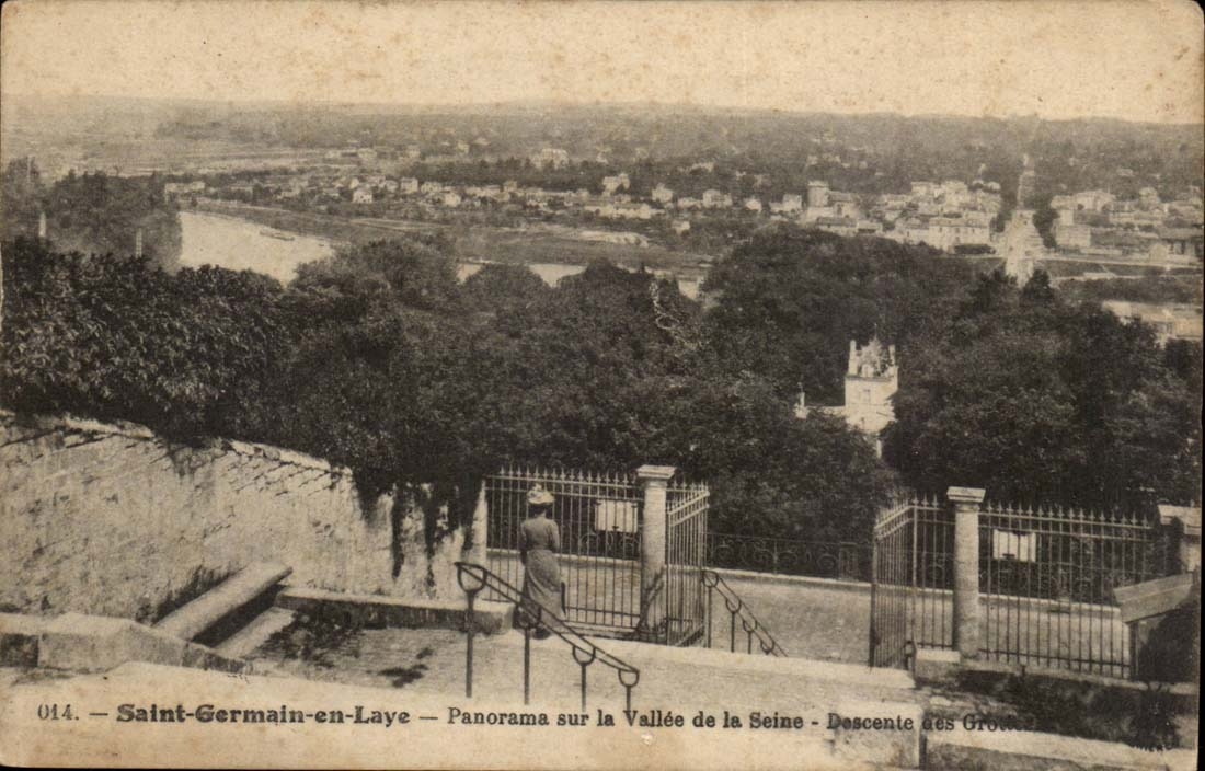 Saint Germain in Bush hammer CPA Panorama on the valley of the Seine Descent of the caves