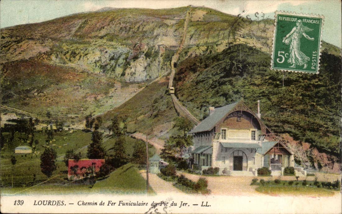 Lourdes funicular CPA Way of the peak of Jer