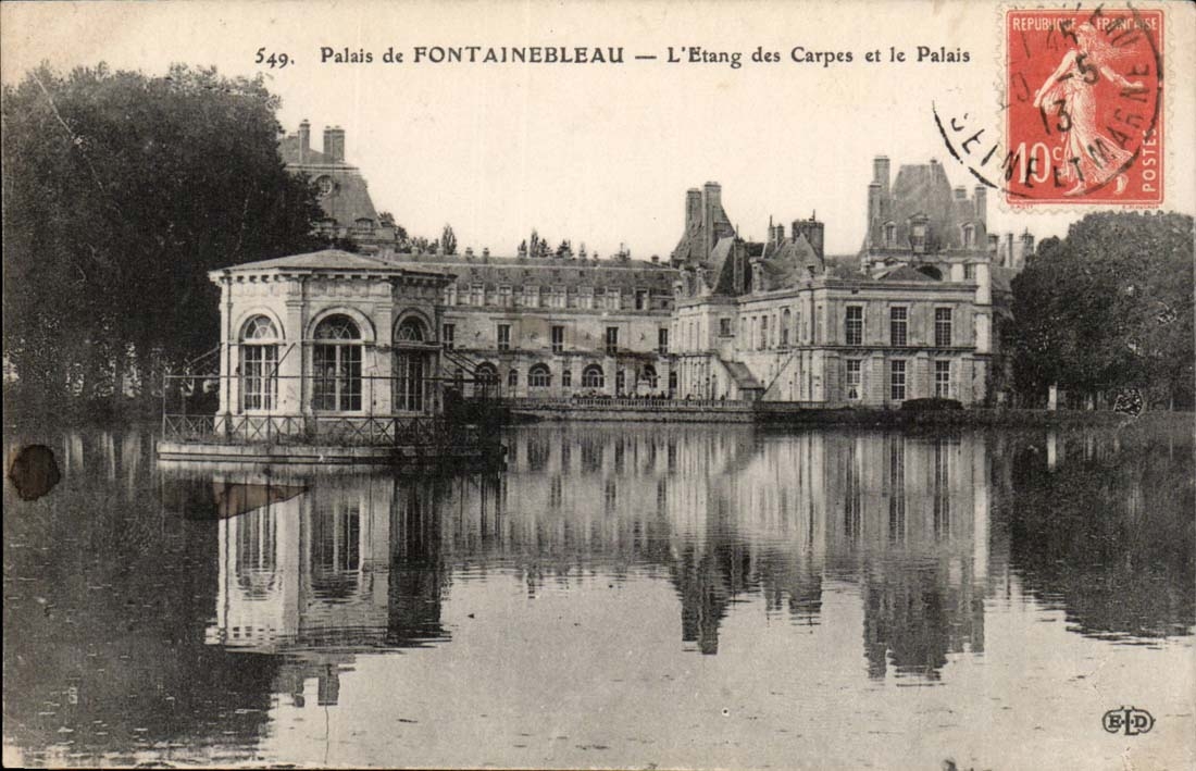 Drill of Fontainebleau CPA the pond of carps and the palate
