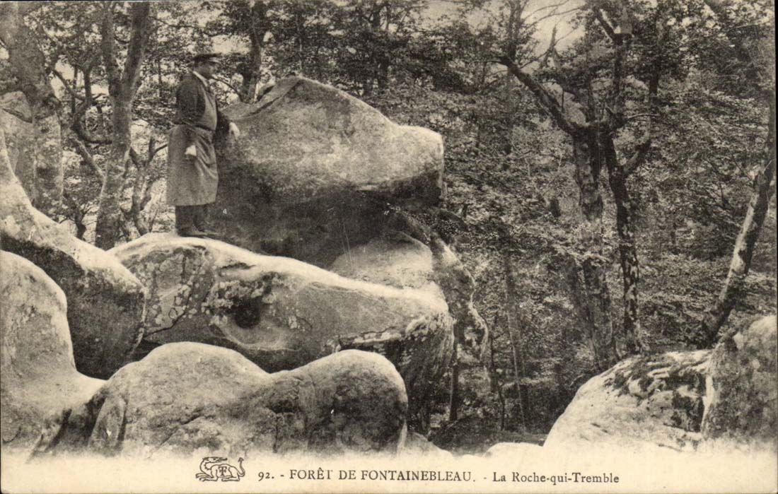 Drill of Fontainebleau CPA the rock which trembles