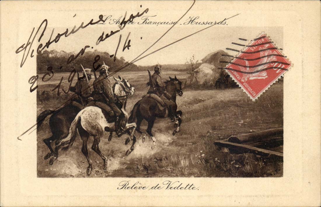 CPA Militaria Hussards Raised of high-speed motorboat