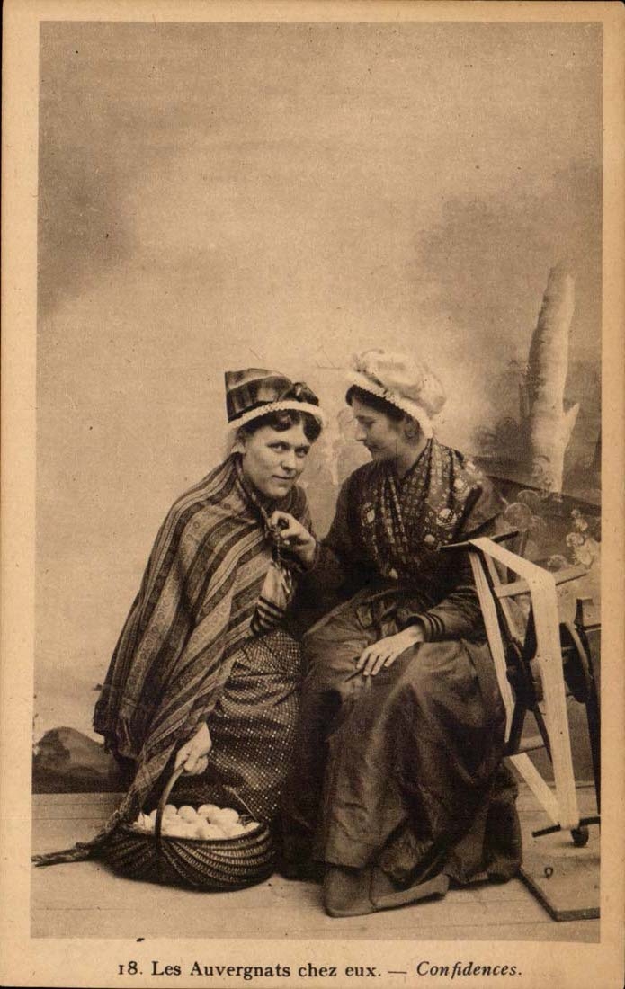 CPA Kostum-Folklore Auvergnats auf ihren Voraussetzungen Vertrauen