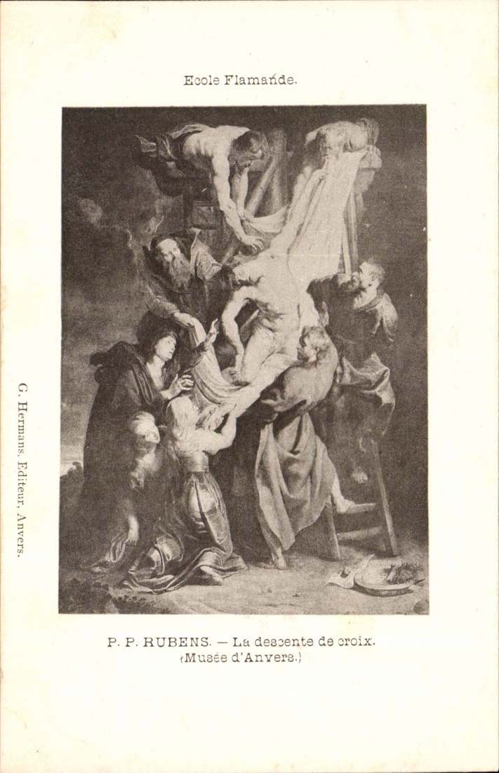 CPA Flemish School Rubens Deposition (museum of Antwerp)