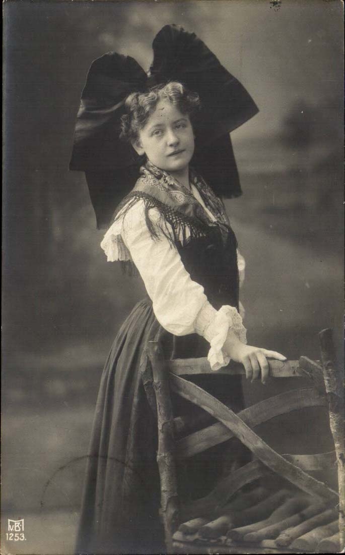 Elsassische CPA Kostum-Folklore (Lothringen Elsass)