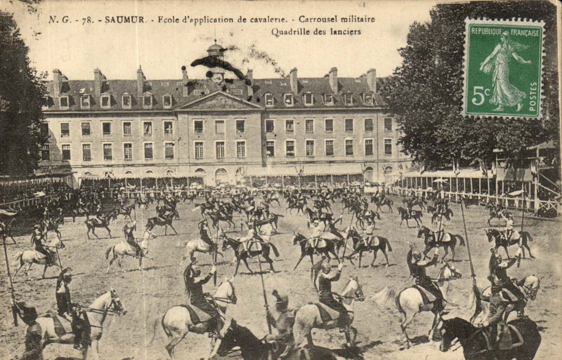 Saumur CPA Ecole of application of military Carousel cavalry Lancer