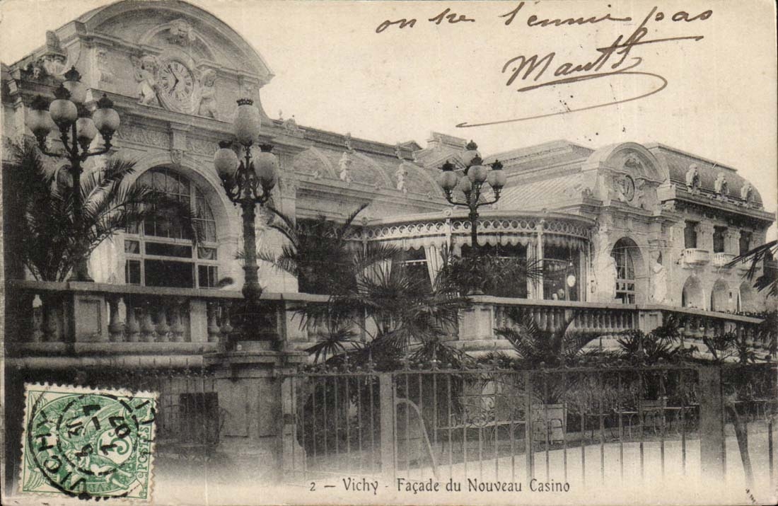 Vichy CPA Frontage of the new casino