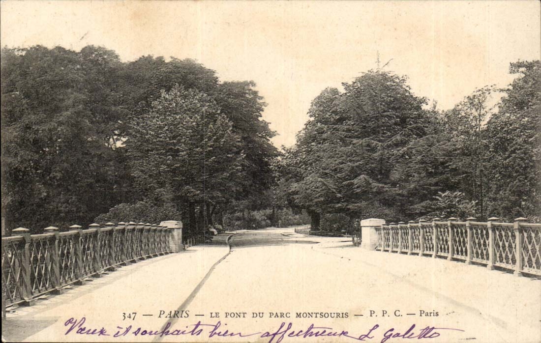 Paris CPA the bridge of the Montsouris park