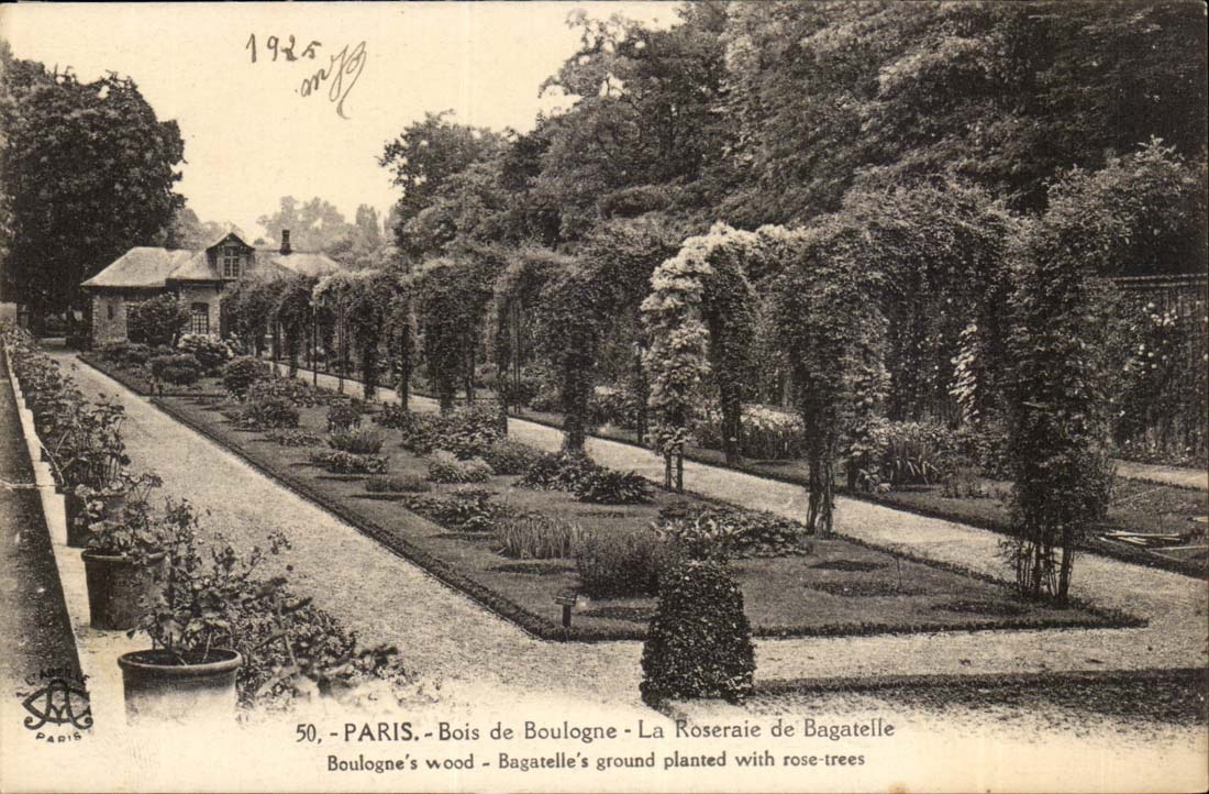 Bois de Boulogne CPA La roseraie de Bagatelle